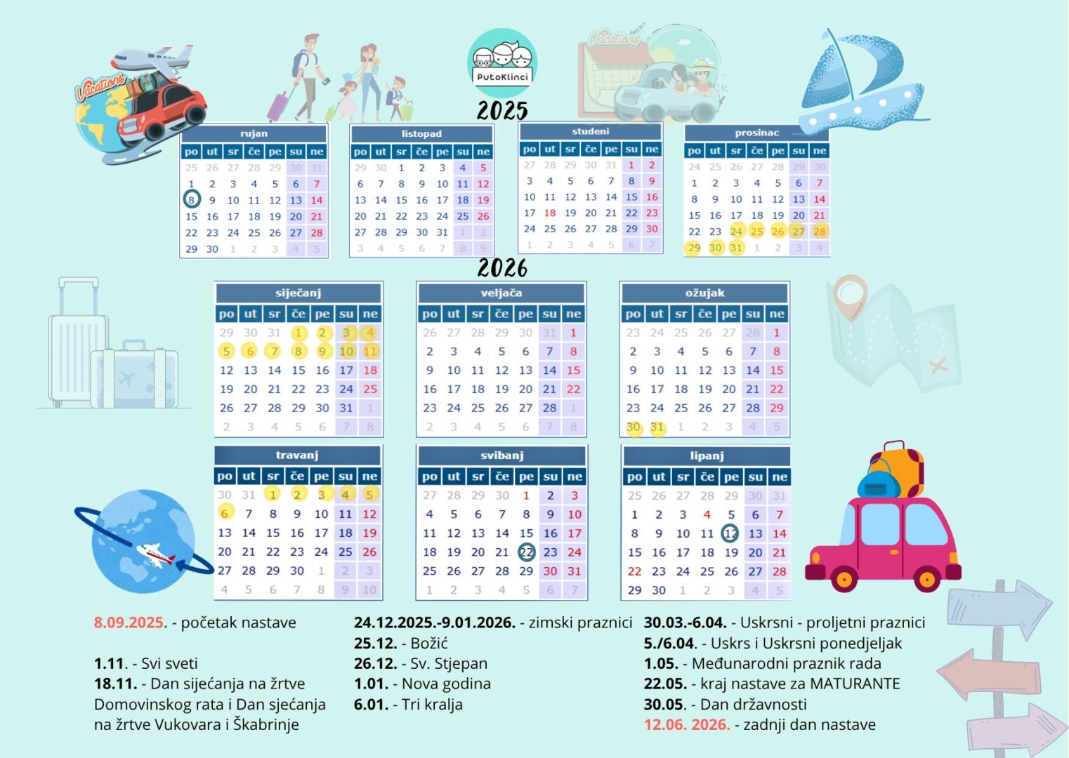 ŠKOLSKI KALENDAR 20252026